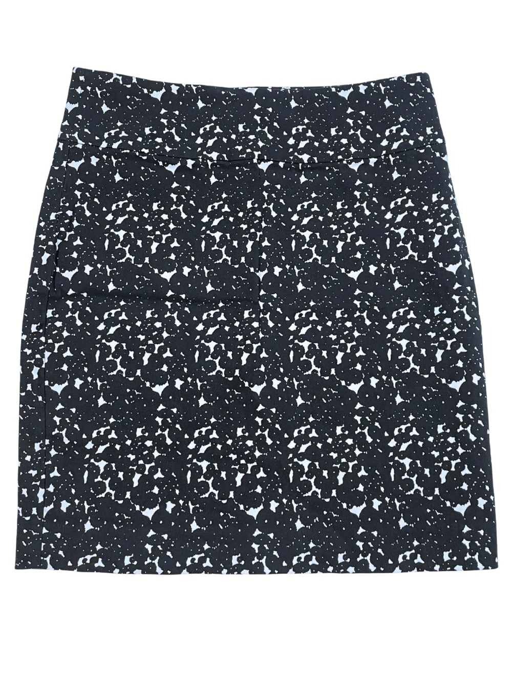 Margaret M Petites Black White Abstract Print Stretch Pencil Skirt MP